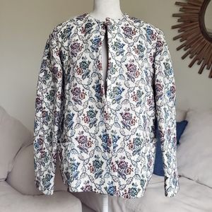 Vintage 70s Giorgio Scapati Tapestry Open Front Floral Print Coat